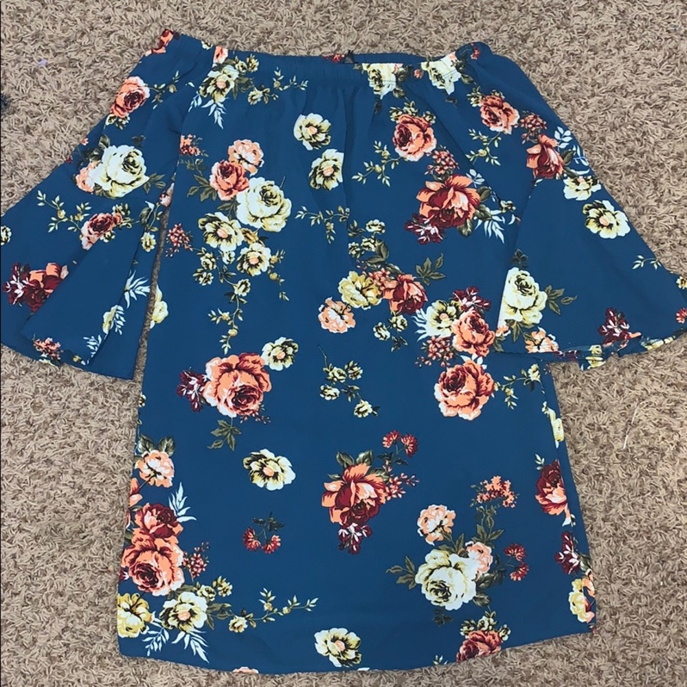 off the shoulder above knee length dress